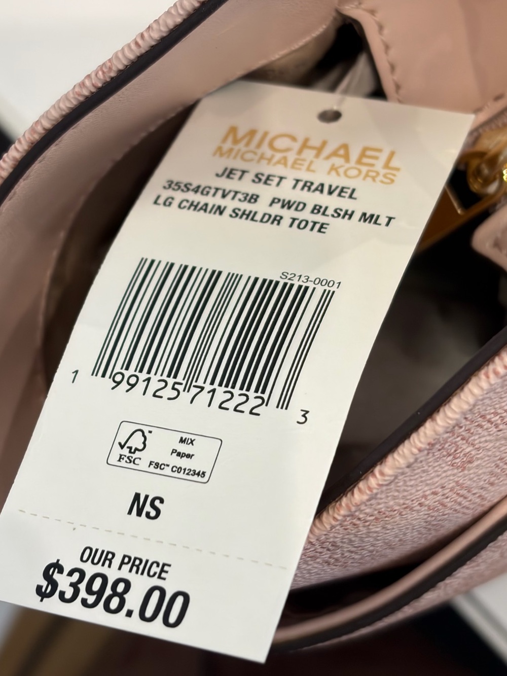 Michael Kors Powder Blush Logo Tote with Gold Chain Accents - Picture 11 of 11